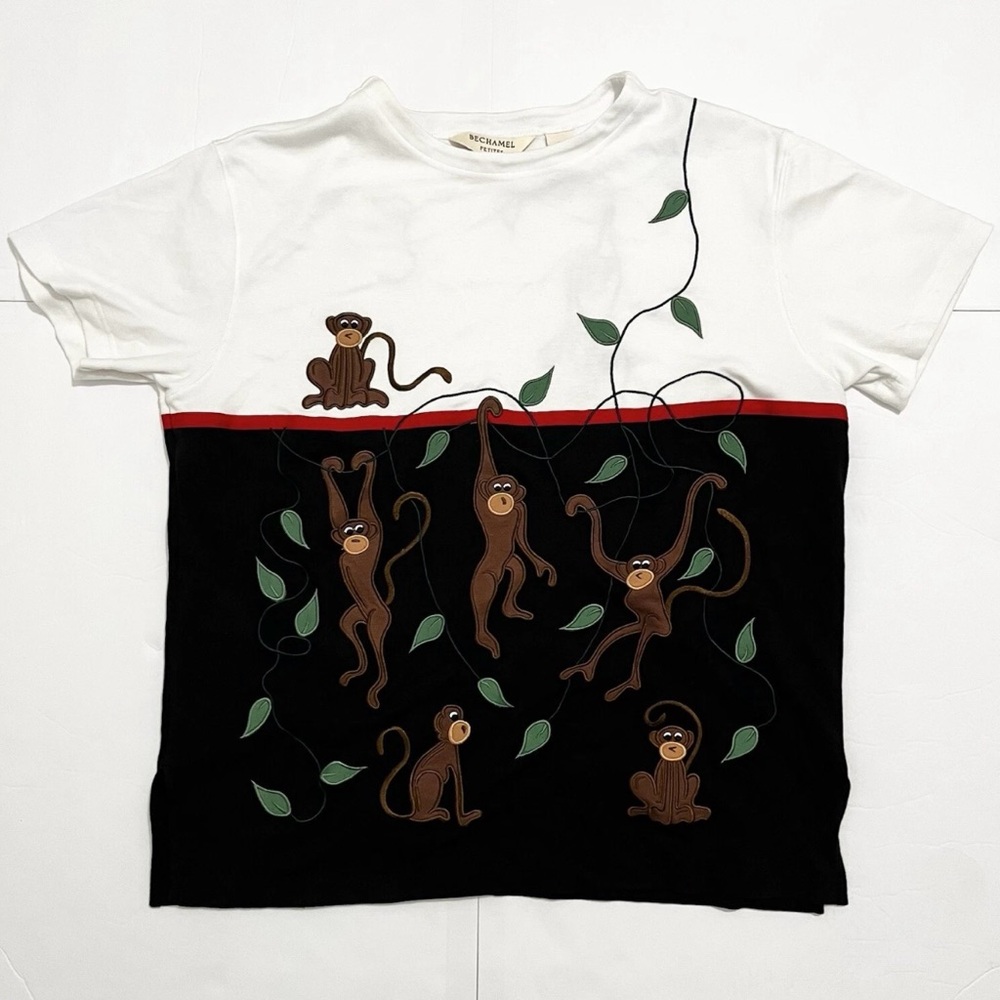 Bechamel Two-Tone White and Black Short Sleeve Tee